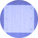 Round Solid Blue Modern Rug, con568blu