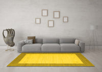 Machine Washable Solid Yellow Modern Rug, wshcon568yw