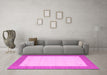 Machine Washable Solid Pink Modern Rug in a Living Room, wshcon568pnk