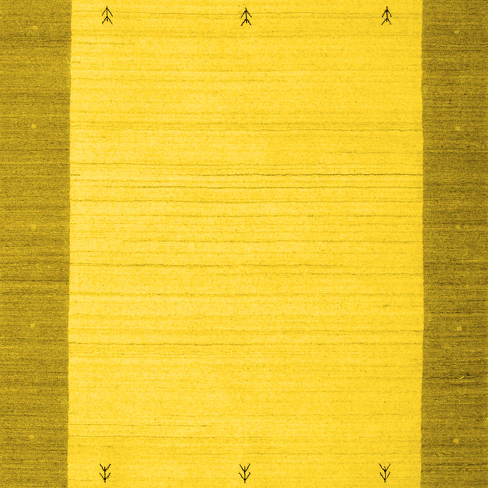Machine Washable Solid Yellow Modern Rug, wshcon568yw