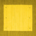Square Machine Washable Solid Yellow Modern Rug, wshcon568yw