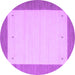 Round Solid Purple Modern Rug, con568pur