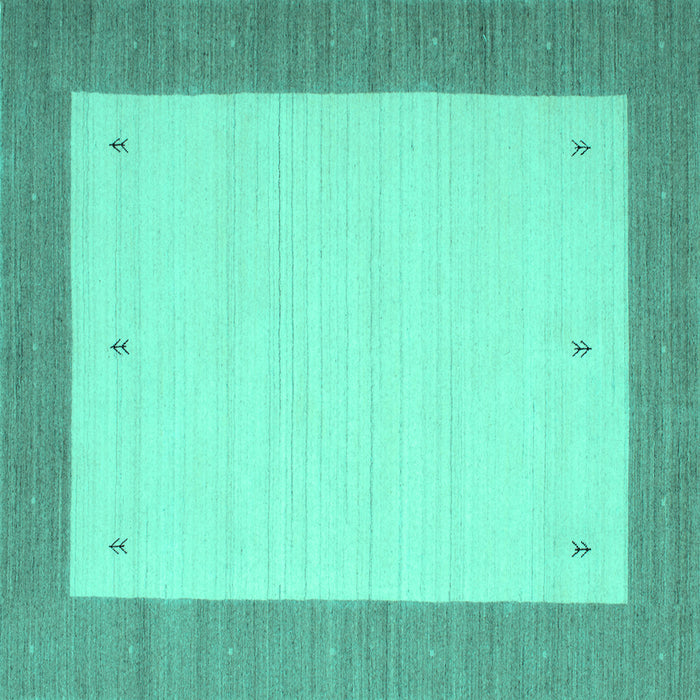 Square Solid Turquoise Modern Rug, con568turq