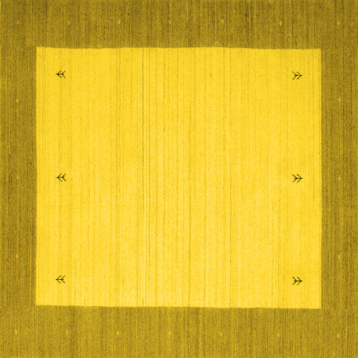 Square Solid Yellow Modern Rug, con568yw