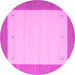 Round Machine Washable Solid Pink Modern Rug, wshcon568pnk