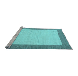 Sideview of Machine Washable Solid Light Blue Modern Rug, wshcon568lblu