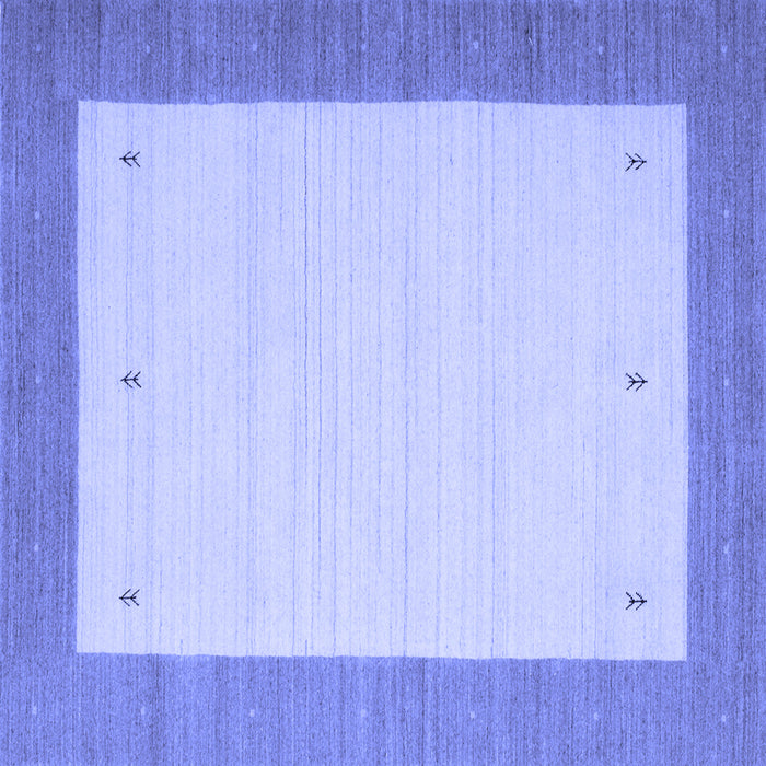 Square Machine Washable Solid Blue Modern Rug, wshcon568blu