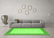 Machine Washable Solid Green Modern Area Rugs in a Living Room,, wshcon568grn