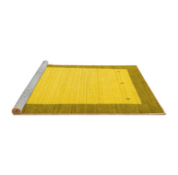 Sideview of Machine Washable Solid Yellow Modern Rug, wshcon568yw