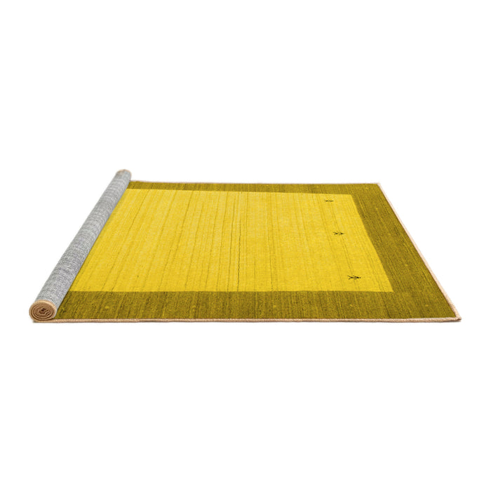 Sideview of Machine Washable Solid Yellow Modern Rug, wshcon568yw
