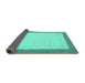 Sideview of Solid Turquoise Modern Rug, con569turq