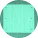Round Solid Turquoise Modern Rug, con569turq