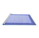 Sideview of Machine Washable Solid Blue Modern Rug, wshcon569blu