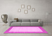 Machine Washable Solid Pink Modern Rug in a Living Room, wshcon569pnk