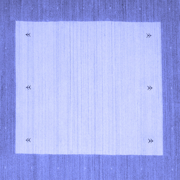 Square Machine Washable Solid Blue Modern Rug, wshcon569blu