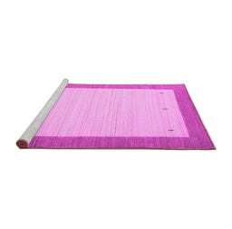 Sideview of Machine Washable Solid Pink Modern Rug, wshcon569pnk