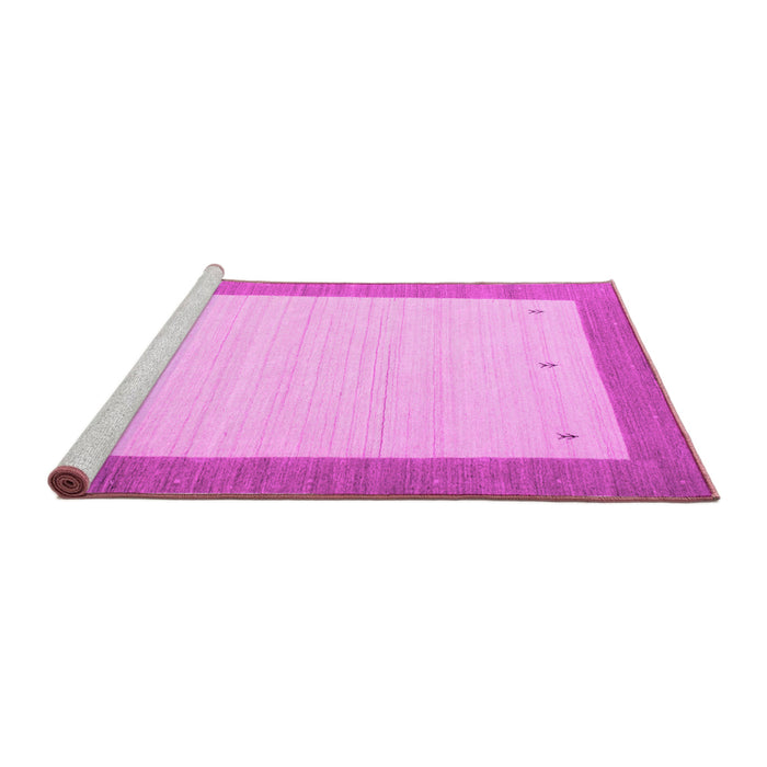 Sideview of Machine Washable Solid Pink Modern Rug, wshcon569pnk