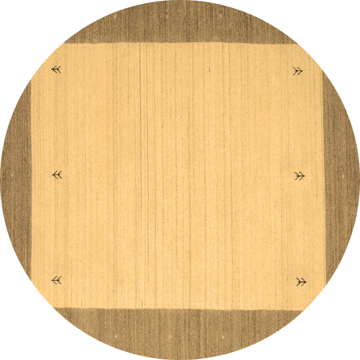 Round Machine Washable Solid Brown Modern Rug, wshcon569brn