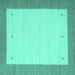 Square Solid Turquoise Modern Rug, con569turq