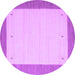 Round Machine Washable Solid Purple Modern Area Rugs, wshcon569pur