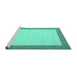 Sideview of Machine Washable Solid Turquoise Modern Area Rugs, wshcon569turq