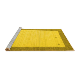 Sideview of Machine Washable Solid Yellow Modern Rug, wshcon569yw