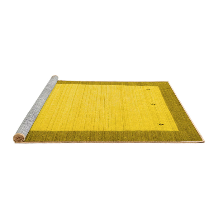 Sideview of Machine Washable Solid Yellow Modern Rug, wshcon569yw