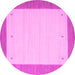 Round Machine Washable Solid Pink Modern Rug, wshcon569pnk