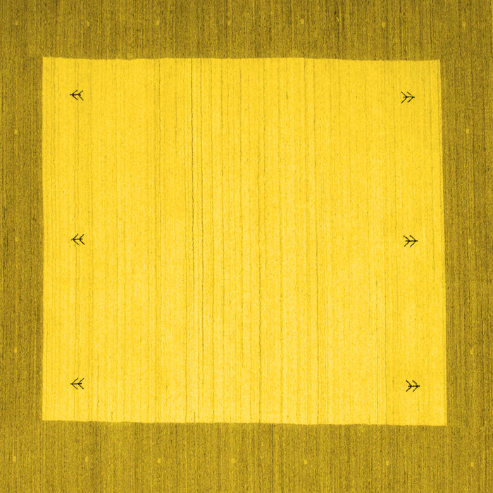 Square Solid Yellow Modern Rug, con569yw