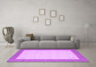 Machine Washable Solid Purple Modern Area Rugs in a Living Room, wshcon569pur