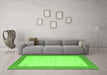 Machine Washable Solid Green Modern Area Rugs in a Living Room,, wshcon569grn