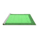 Sideview of Machine Washable Solid Emerald Green Modern Area Rugs, wshcon569emgrn