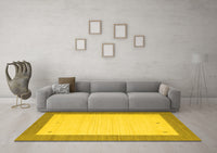 Machine Washable Solid Yellow Modern Rug, wshcon569yw