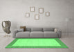 Machine Washable Solid Emerald Green Modern Area Rugs in a Living Room,, wshcon569emgrn
