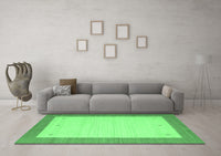 Machine Washable Solid Emerald Green Modern Rug, wshcon569emgrn