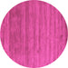 Round Machine Washable Abstract Pink Contemporary Rug, wshcon56pnk