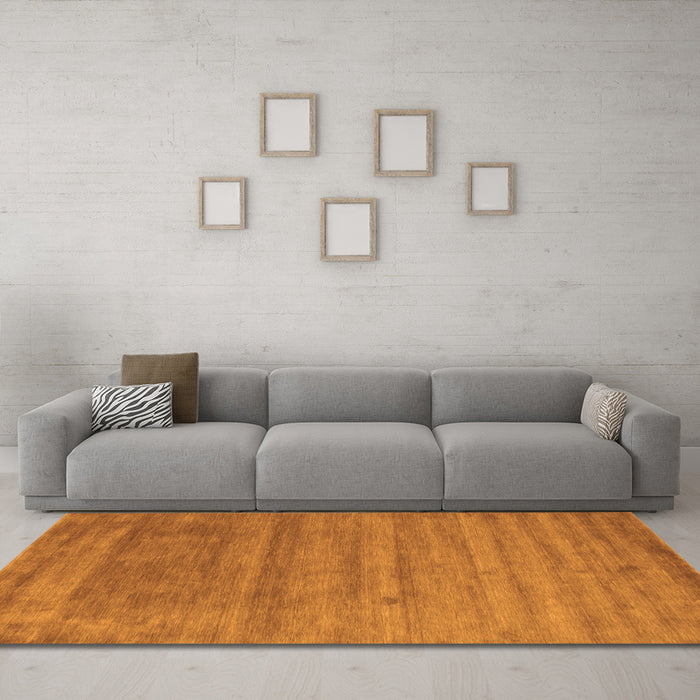 Machine Washable Abstract Orange Contemporary Area Rugs in a Living Room, wshcon56org