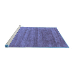 Sideview of Machine Washable Abstract Blue Contemporary Rug, wshcon56blu