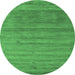 Round Abstract Emerald Green Contemporary Rug, con56emgrn