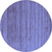 Round Abstract Blue Contemporary Rug, con56blu