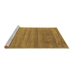 Sideview of Machine Washable Abstract Brown Contemporary Rug, wshcon56brn