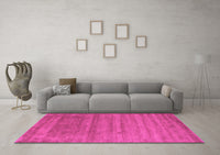 Machine Washable Abstract Pink Contemporary Rug, wshcon56pnk