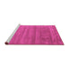 Sideview of Machine Washable Abstract Pink Contemporary Rug, wshcon56pnk