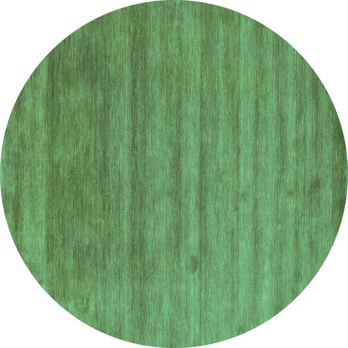 Round Abstract Turquoise Contemporary Rug, con56turq