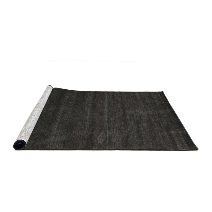 Serging Thickness of Machine Washable Contemporary Charcoal Black Rug, wshcon57