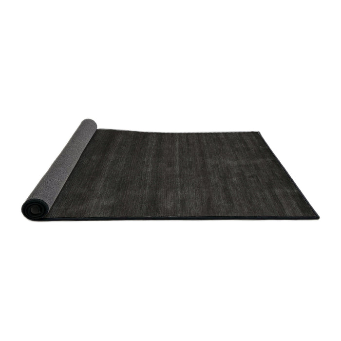 Thickness of Contemporary Charcoal Black Modern Rug, con57