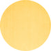 Round Machine Washable Abstract Yellow Contemporary Rug, wshcon570yw