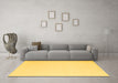 Machine Washable Abstract Yellow Contemporary Rug in a Living Room, wshcon570yw