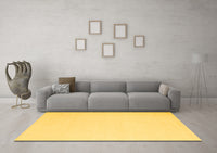 Machine Washable Abstract Yellow Contemporary Rug, wshcon570yw