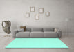 Machine Washable Abstract Turquoise Contemporary Area Rugs in a Living Room,, wshcon570turq
